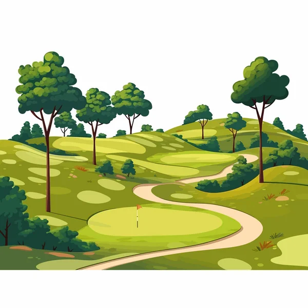 Campo Golf Vettore Piatto Minimalista Isolato Illustrazione — Vettoriale Stock