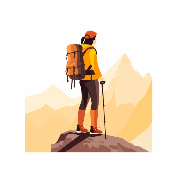 Escursionismo Vettore Piatto Asset Minimalista Isolato Illustrazione — Vettoriale Stock