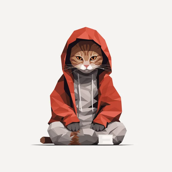 Obdachlose Katze Vektor Wohnung Minimalistische Isolierte Illustration — Stockvektor