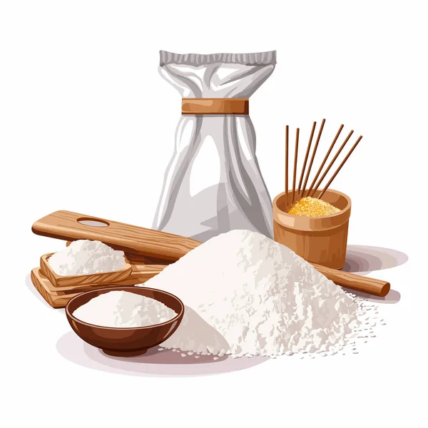 Flour Sacco Vettore Piatto Minimalista Isolato Illustrazione — Vettoriale Stock