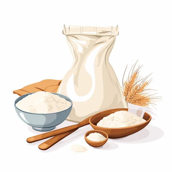 Flour Sacco Vettore Piatto Minimalista Isolato Illustrazione — Vettoriale Stock
