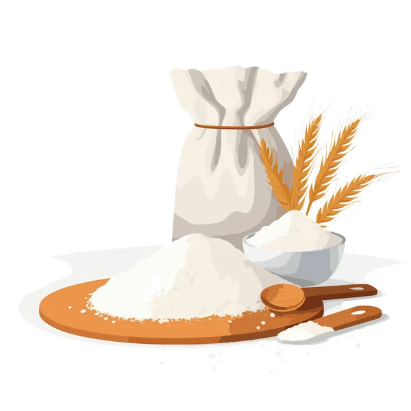 小麦粉袋ベクトルフラットミニマリズム孤立イラスト — ストックベクタ
