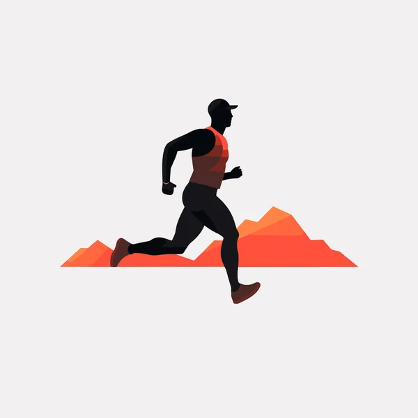 Maratonvektor Platt Minimalistisk Isolerad Illustration — Stock vektor