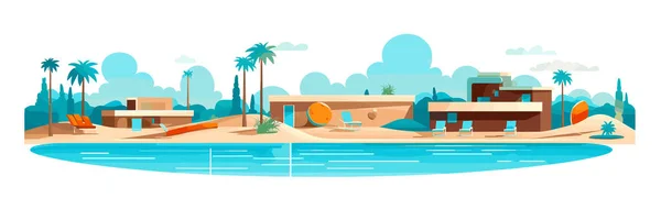 Pool Vector Simple Smooth Cut Paste White Isolated Illustration — Stock Vector
