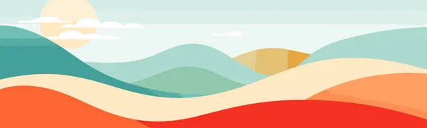 Minimalist Colorful Abstract Landscape Vector Isolated Illustration — Vector de stock