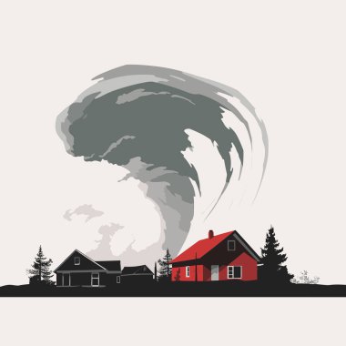 Tornado vektörü minimalistik izole edilmiş illüstrasyon