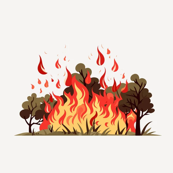 Forest Fire Vector Flat Minimalistic Isolated Illustration — Stock Vector