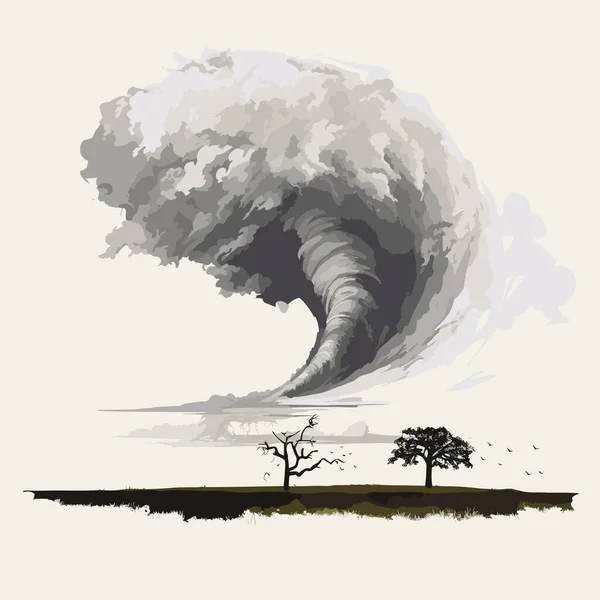 Торнадо Векторная Плоская Минималистичная Изолированная Иллюстрация — стоковый вектор