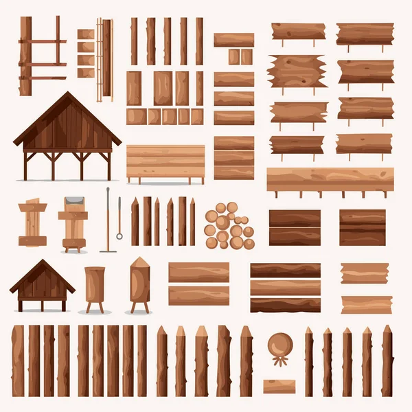Drewno Budowa Wektor Płaski Minimalistyczny Izolowany Ilustracja — Wektor stockowy