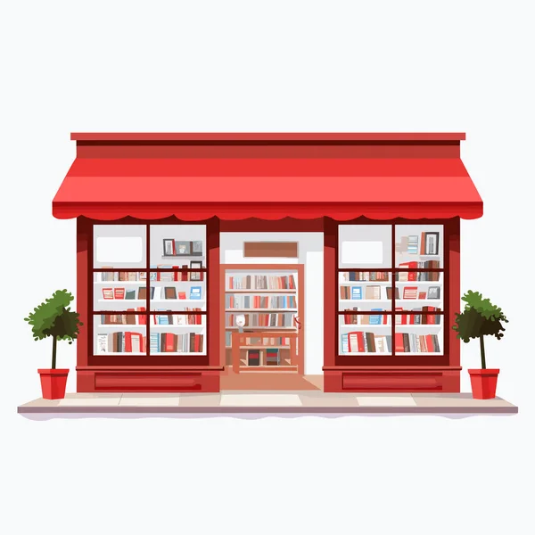 Livraria Vetor Plana Minimalista Ilustração Isolada —  Vetores de Stock