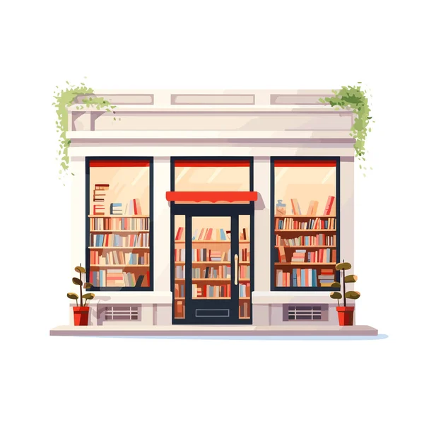 书店矢量平面简约孤立的插图 — 图库矢量图片