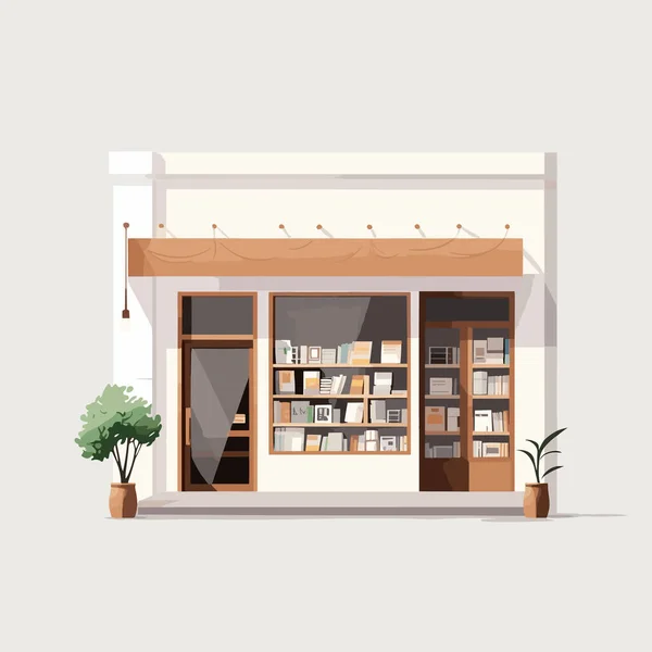 Livraria Vetor Plana Minimalista Ilustração Isolada — Vetor de Stock
