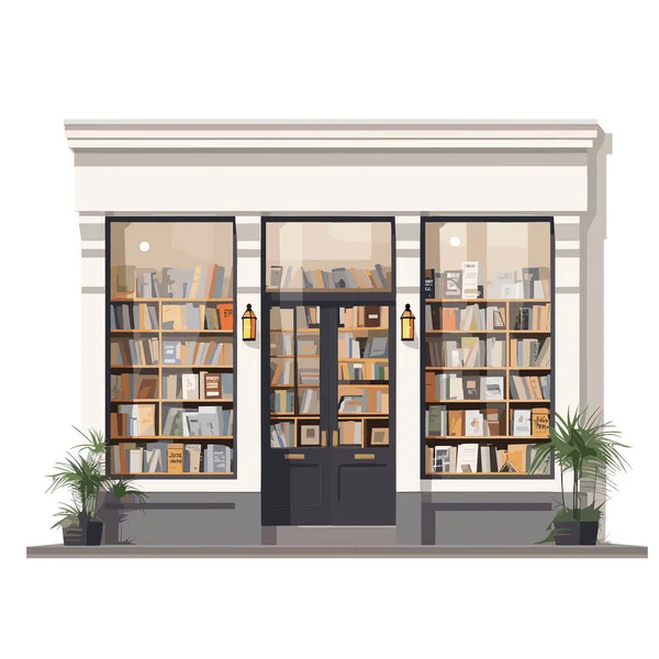 书店矢量平面简约孤立的插图 — 图库矢量图片