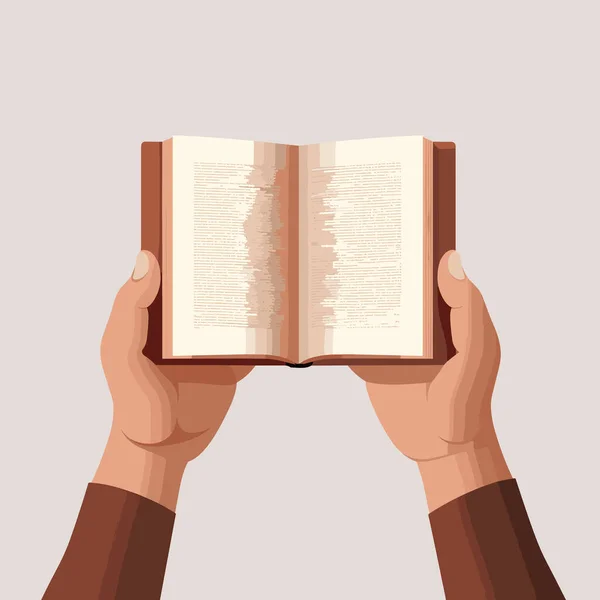 Руки Тримають Книгу Векторна Плоска Мінімалістична Ізольована Ілюстрація — стоковий вектор