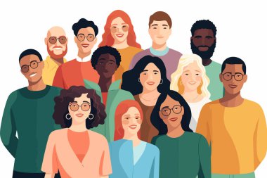 inclusive group of people isolated illustration clipart