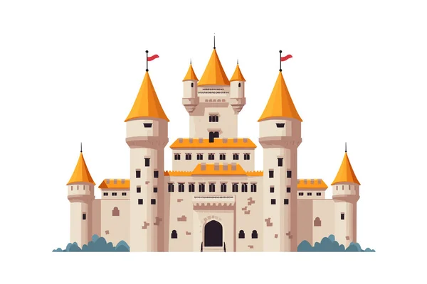 Замок Вектор Плоский Мінімалістичний Актив Ізольована Ілюстрація — стоковий вектор