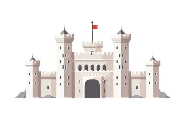 Замок Вектор Плоский Мінімалістичний Актив Ізольована Ілюстрація — стоковий вектор