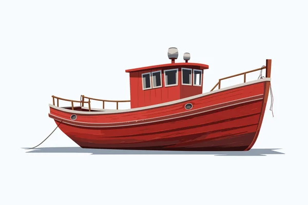 Velho Barco Vetor Plana Minimalista Ilustração Isolada — Vetor de Stock