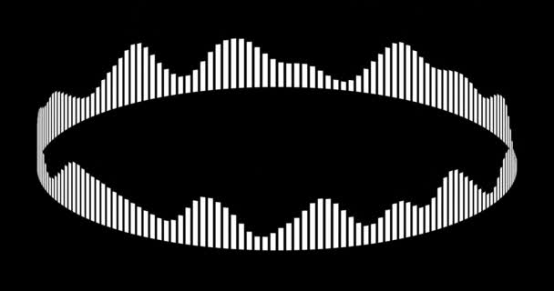 Белые Изогнутые Звуковые Полосы Идеально Подходят Мультипликации Изолированы Чёрном — стоковое видео