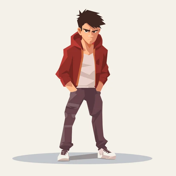 Angry Teen Vector Flat Minimalistic Isolated Illustration — Stock Vector