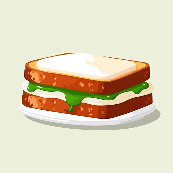Avocado Toast Vector Platte Minimalistische Geïsoleerde Illustratie — Stockvector