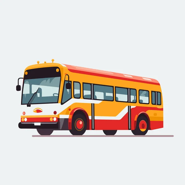 Vetor Ônibus Ilustração Minimalista Plana Ativo Isolado — Vetor de Stock