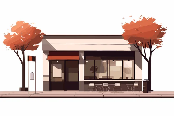 Café Vecteur Extérieur Plat Minimaliste Illustration Isolée — Image vectorielle