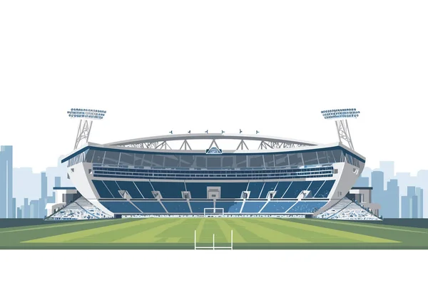 Векторная Плоская Минималистичная Иллюстрация Футбольного Стадиона — стоковый вектор
