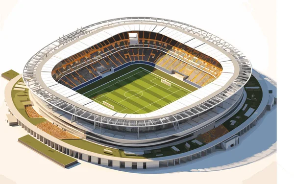 Estadio Fútbol Vector Plano Minimalista Ilustración Aislada — Archivo Imágenes Vectoriales