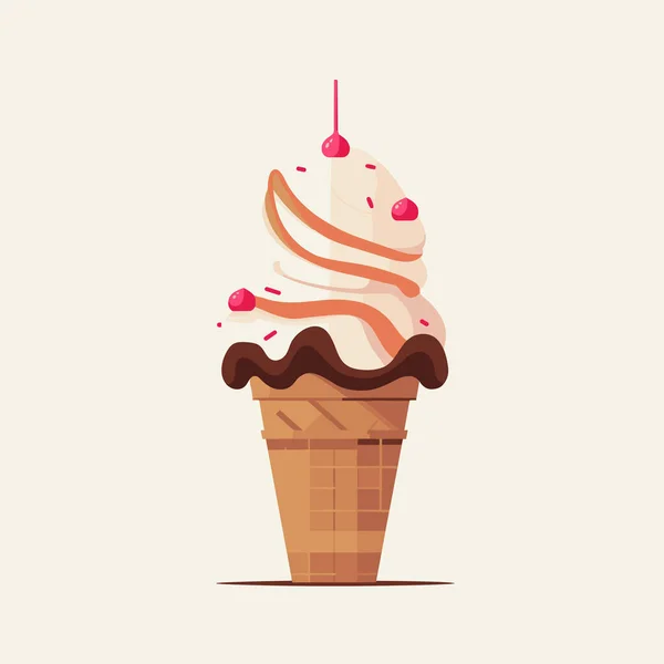 アイスクリームベクターフラットミニマルな単離イラスト — ストックベクタ