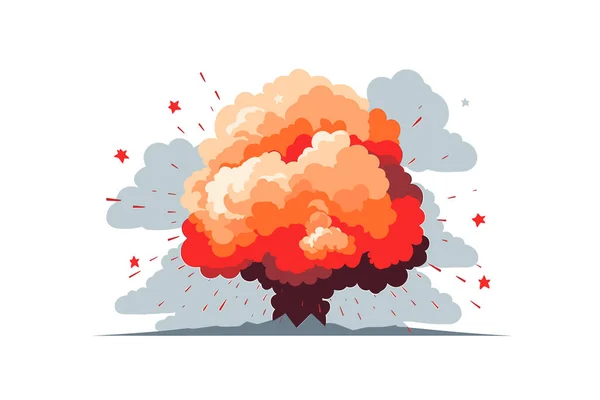 Bomba Nuclear Explosión Vector Plano Minimalista Aislado Ilustración — Vector de stock