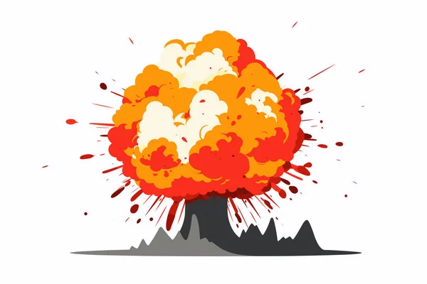 Nuclear Bomb Explosion Vector Flat Minimalistic Isolated Illustration — Stock Vector