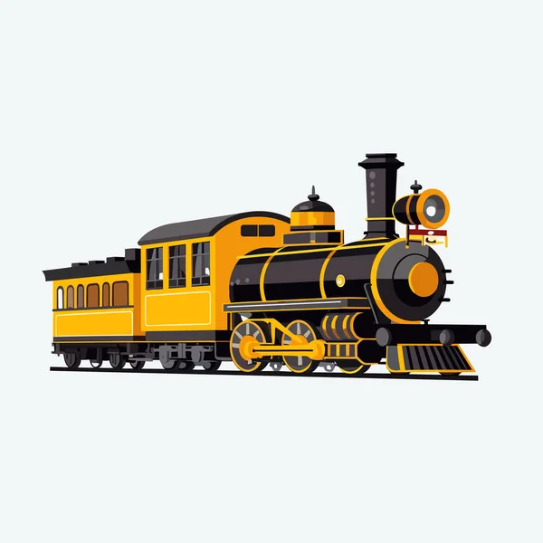 Old Train Vector Flat Minimalistic Isolated Illustration — Stock Vector