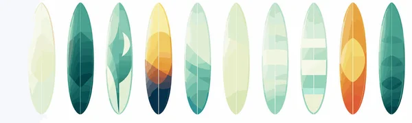 Deska Surfingowa Zestaw Wektor Płaski Minimalistyczny Izolowane Ilustracja — Wektor stockowy