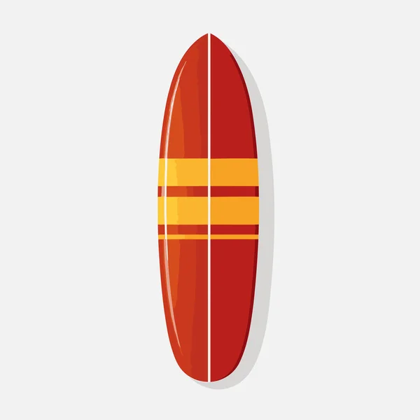 Vector Tabla Surf Plana Ilustración Aislada Minimalista — Vector de stock