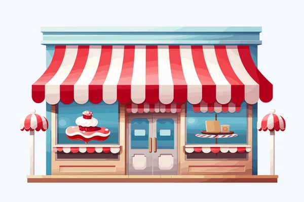 Sweet Shop Tente Vektörü Düz Minimalist Izole Çizim — Stok Vektör
