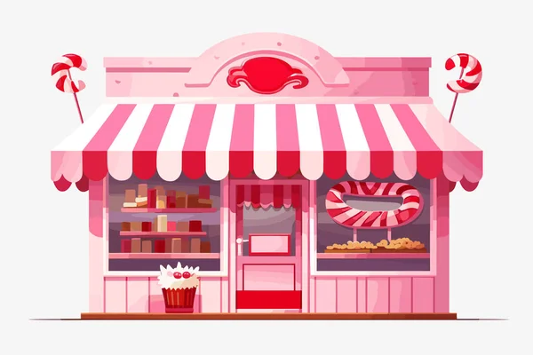 Sweet Shop Awning Vector Flat Minimalistic Isolated Illustration — Stock Vector