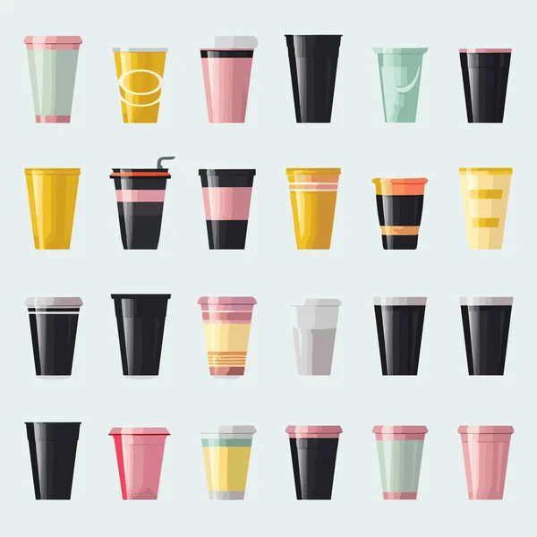 Plastic Cup Vector Platte Minimalistische Geïsoleerde Illustratie — Stockvector
