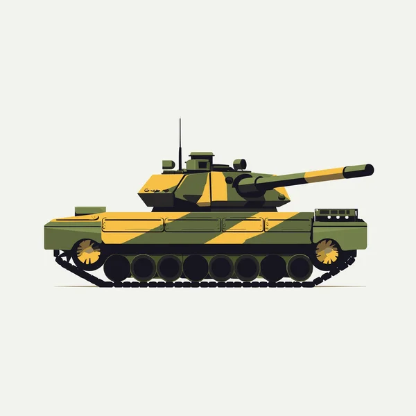 Tanque Vector Plano Minimalista Activo Aislado Ilustración — Vector de stock