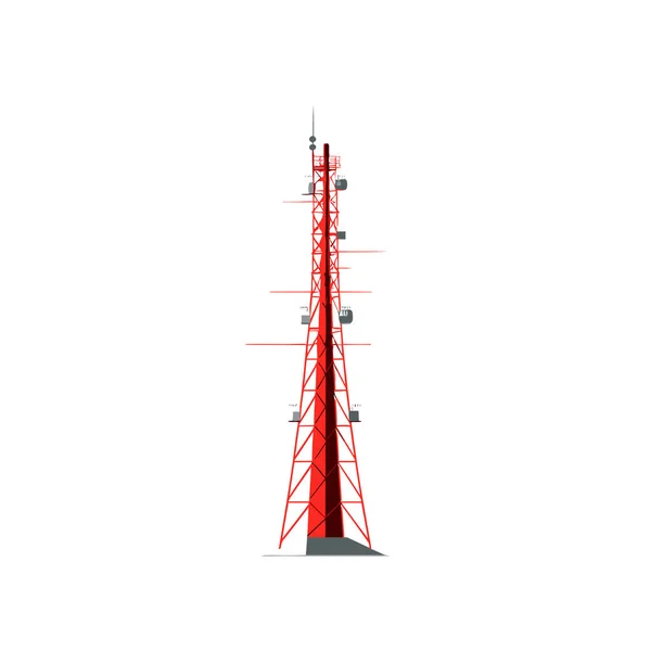 Πύργος Τηλεπικοινωνιών Κεραίες Διανυσματική Απομονωμένη Απεικόνιση — Διανυσματικό Αρχείο