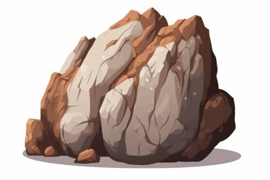 Büyük kaya vektörü düz minimalistik izole çizim