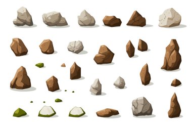 kayalar vektör düz minimalistik izole resimleme ayarlar