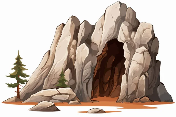 Grande Roccia Vettore Piatto Minimalista Isolato Illustrazione — Vettoriale Stock