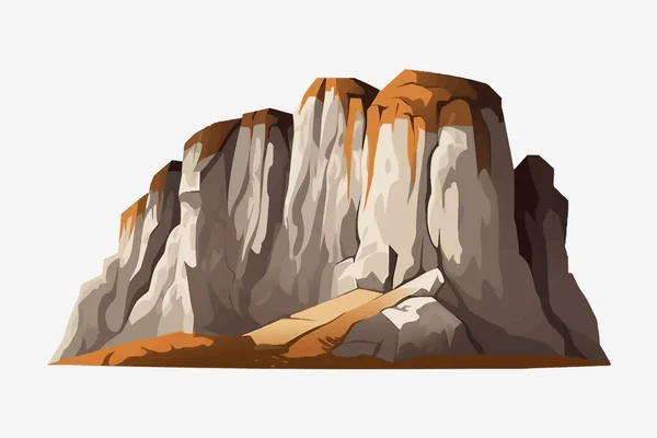 大岩石矢量平面简约孤立的例子 — 图库矢量图片
