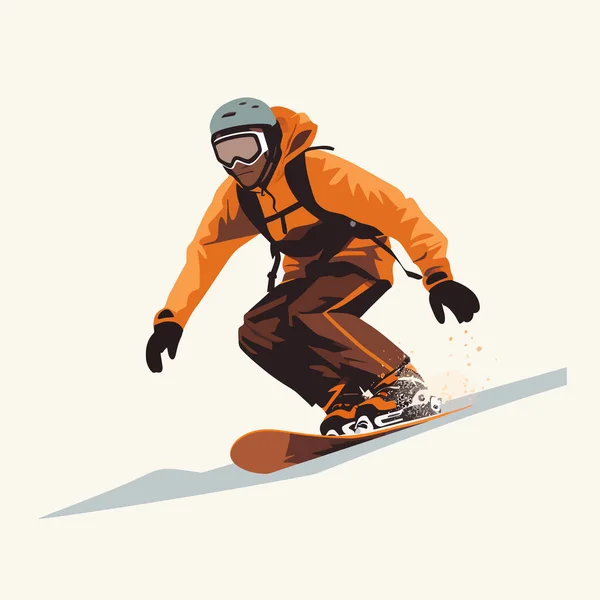 Hombre Snowboard Vector Plano Minimalista Aislado Ilustración — Archivo Imágenes Vectoriales