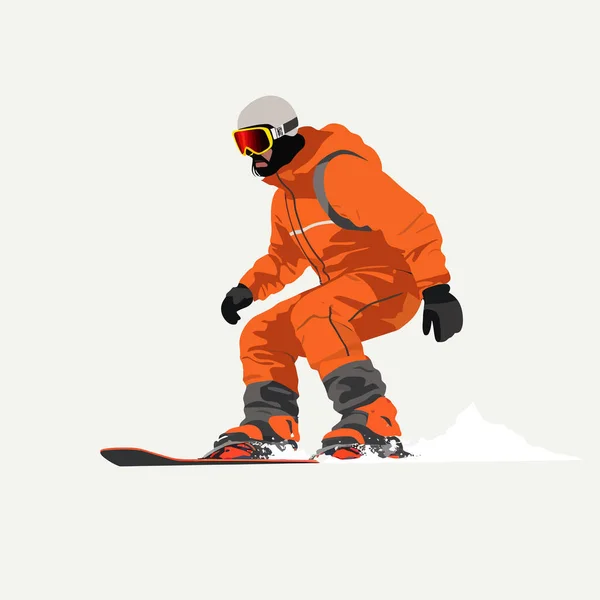 Homme Snowboard Vecteur Plat Minimaliste Isolé Illustration — Image vectorielle