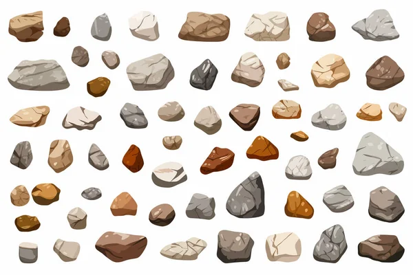 Kamienie Zestaw Wektor Płaski Minimalistyczny Izolowane Ilustracja — Wektor stockowy