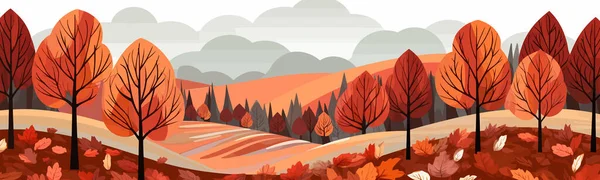 秋季背景矢量简单3D平切与孤立的图解 — 图库矢量图片