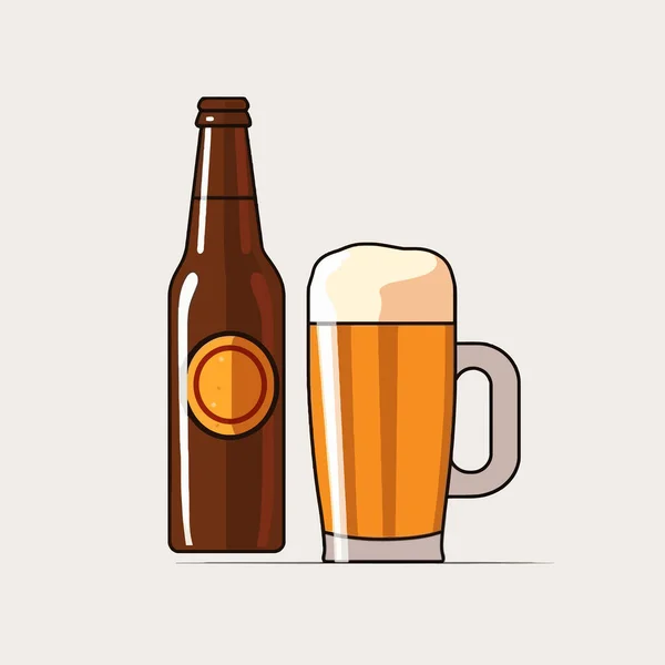 Bière Vecteur Plat Minimaliste Actif Isolé Illustration — Image vectorielle