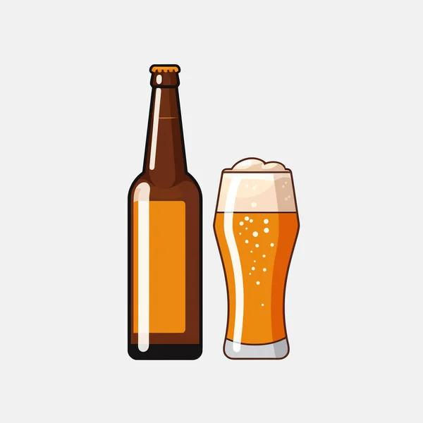 啤酒向量平面简约资产隔离说明 — 图库矢量图片